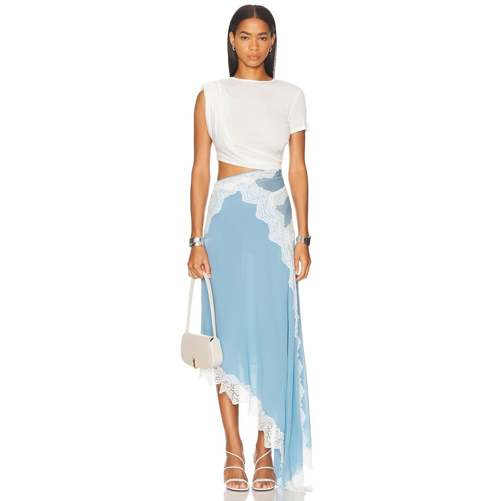 Christopher Esber Verve Twisted Tee Dress in Cielo Blue & Multi Aus 4/US 0